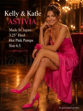 Kelly & Katie Astivia Made In Japan 3.25" Heel Hot Pink Pumps Size 6.5